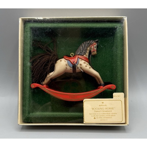 Vintage 1981 Hallmark Rocking Horse Christmas Ornament with Box - Picture 16 of 16